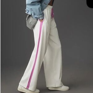 DAILY PRACTICE BY‎ ANTHROPOLOGIE Wide Leg Side-Stripe Track Pants Size Large